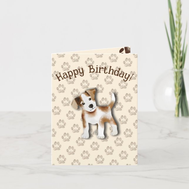 Jack Russell Terrier Happy Birthday Editable Thank You Card (Front)