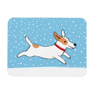Jack Russell Terrier - Happy Winter Snow Dog Magnet