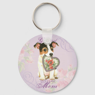 Jack Russell Terrier Heart Mum Key Ring
