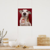 Jack Russell Terrier Holding Christmas Ornament Poster (Kitchen)