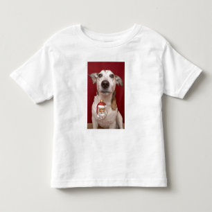 Jack Russell Terrier Holding Christmas Ornament Toddler T-Shirt