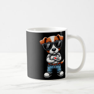 Jack Russell Terrier I Love Dad Funny Dog Tattoo Coffee Mug