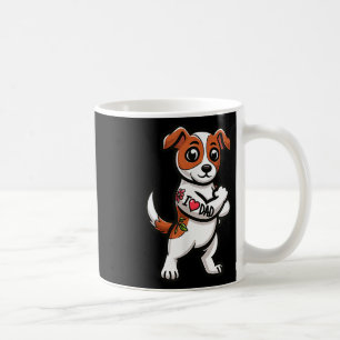 Jack Russell Terrier I Love Dad Funny Dog Tattoo _ Coffee Mug