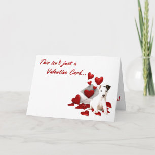 Jack Russell Terrier I Wuf You Valentine Holiday Card