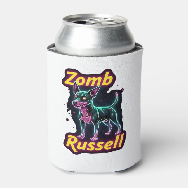 Jack Russell Terrier JRT Zombie Dog Halloween Esse Can Cooler (Can Front)