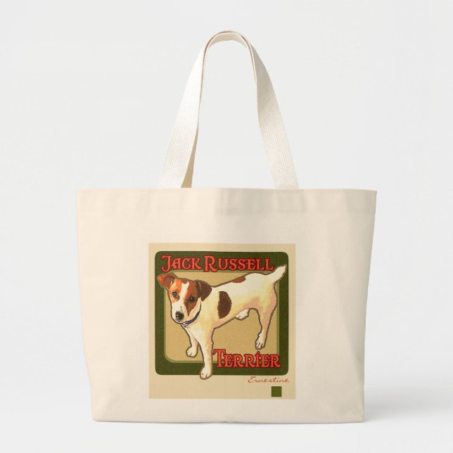 Jack Russell Terrier Large Tote Bag (Front)