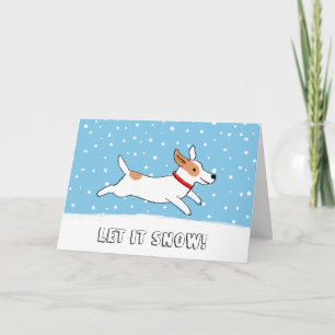 Jack Russell Terrier Let it Snow Dog Christmas Holiday Card