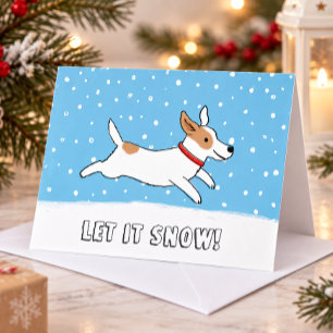 Jack Russell Terrier Let it Snow Dog Christmas Holiday Card