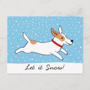 Jack Russell Terrier - Let it Snow Dog Christmas Holiday Postcard