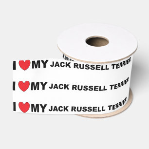 jack russell terrier love grosgrain ribbon