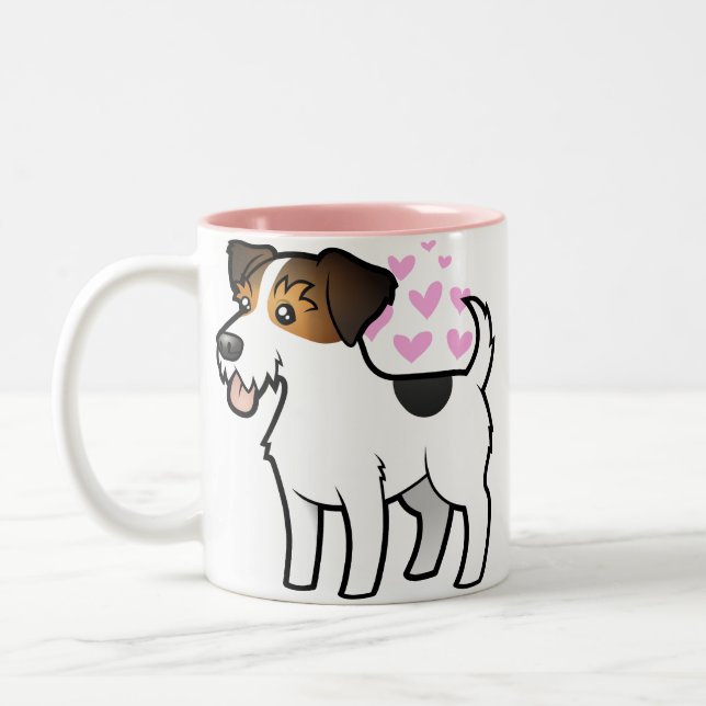 Jack Russell Terrier Love Two-Tone Coffee Mug (Left)