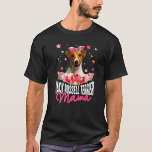 Jack Russell Terrier Mama Flower Bandanna Dog Moth T-Shirt