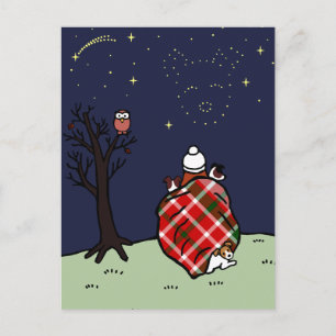 Jack Russell Terrier Mum and Starry Sky Postcard