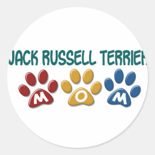 JACK RUSSELL TERRIER Mum Paw Print 1 Classic Round Sticker