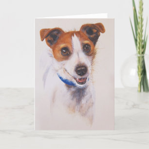 Jack Russell Terrier Painted in Watercolour Card