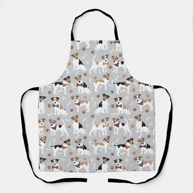 Jack Russell Terrier Paws and Bones Apron (Front)