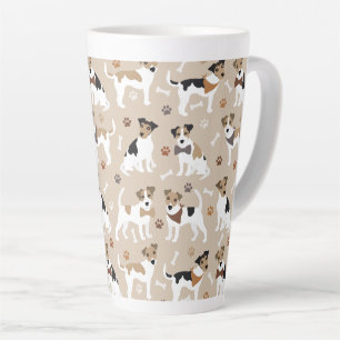 Jack Russell Terrier Paws and Bones Latte Mug