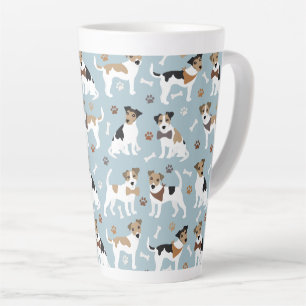 Jack Russell Terrier Paws and Bones Latte Mug