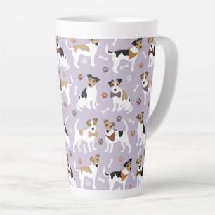 Jack Russell Terrier Paws and Bones Latte Mug