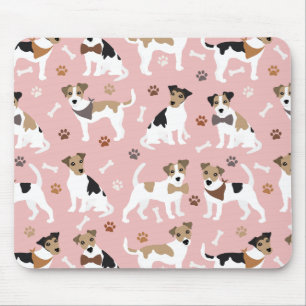 Jack Russell Terrier Paws and Bones Mouse Pad