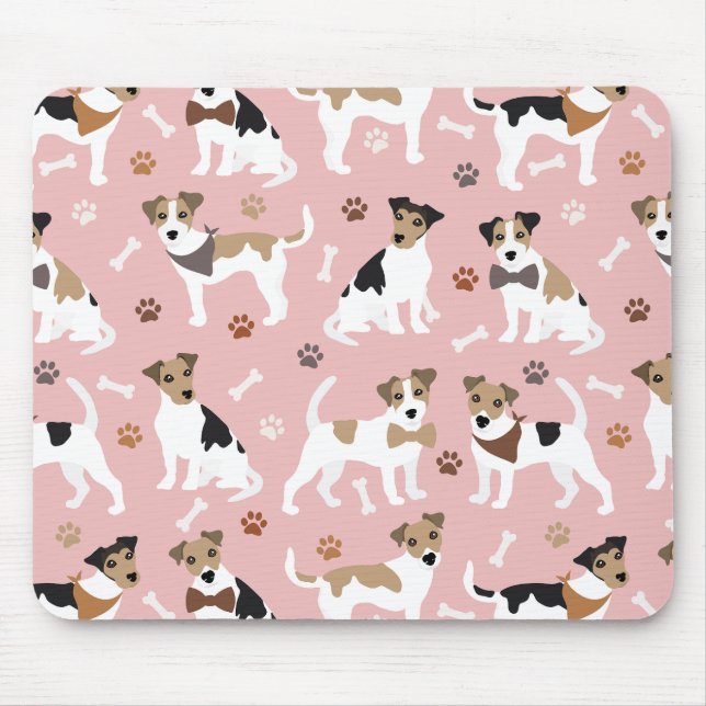 Jack Russell Terrier Paws and Bones Mouse Pad (Front)