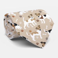 Jack Russell Terrier Paws and Bones Neck Tie