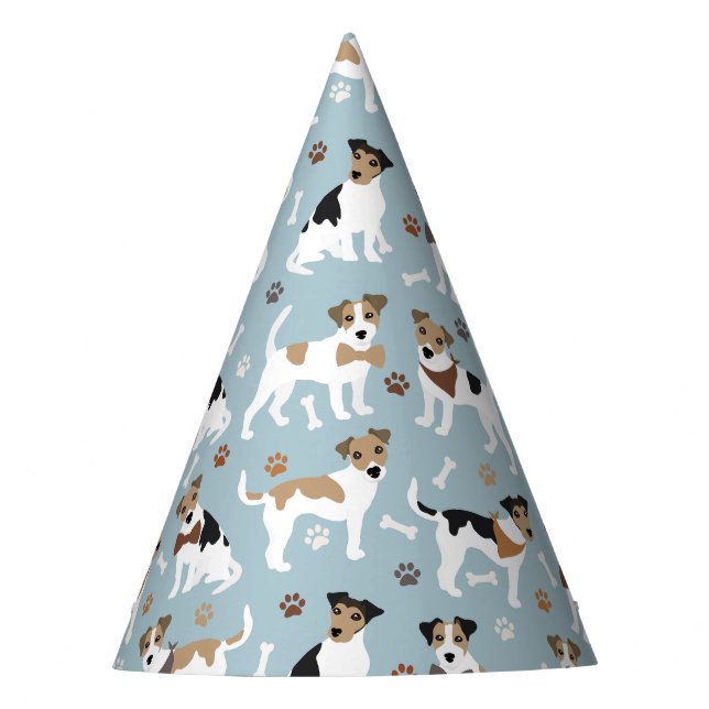 Jack Russell Terrier Paws and Bones Party Hat (Front)