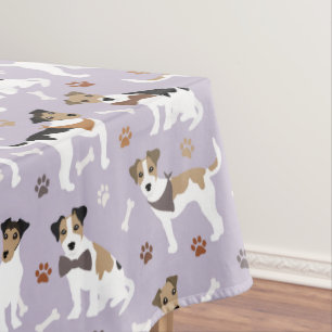 Jack Russell Terrier Paws and Bones Tablecloth