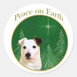 Jack Russell Terrier Peace Classic Round Sticker