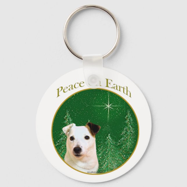 Jack Russell Terrier Peace Key Ring (Front)