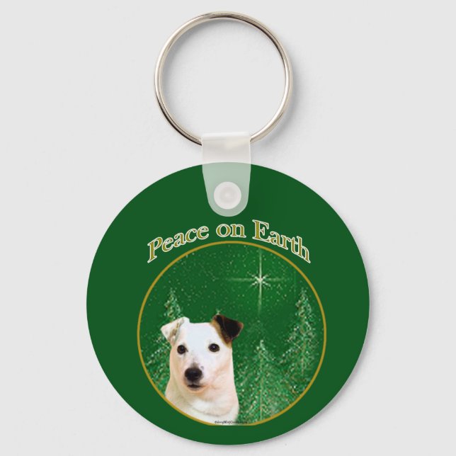 Jack Russell Terrier Peace Keychain (Front)