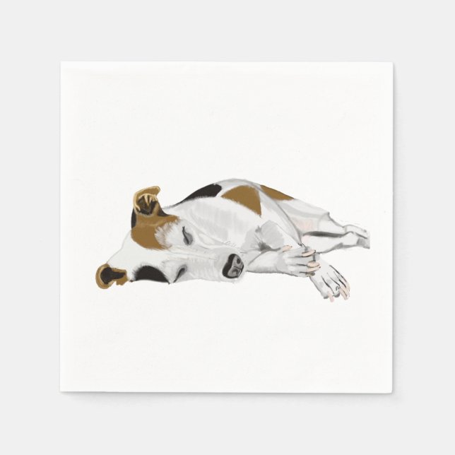 Jack Russell Terrier Peacefully Sleeping Napkin (Front)