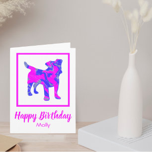 Jack Russell Terrier Pink Dog Funny Birthday Card