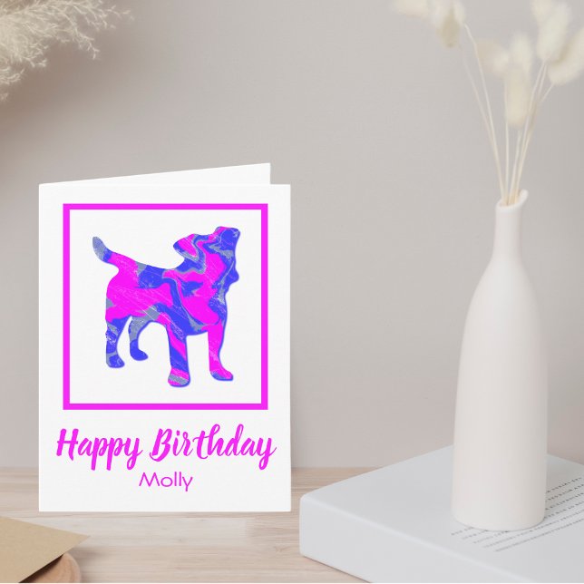 Jack Russell Terrier Pink Dog Funny Birthday Card (Creator Uploaded)
