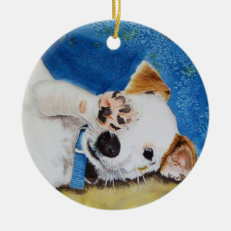 Jack Russell Terrier Pup Ceramic Tree Decoration