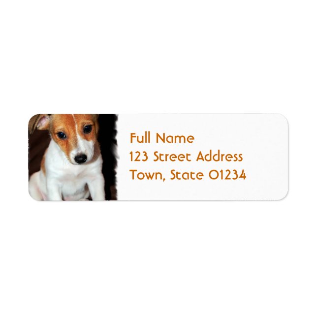 Jack Russell Terrier Puppy Dog Mailing Label (Front)