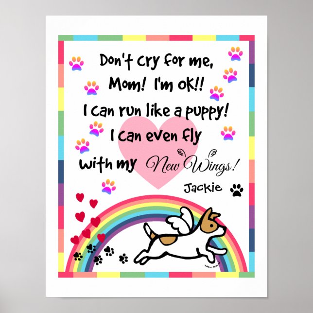 Jack Russell Terrier Rainbow Bridge Art Print (Front)