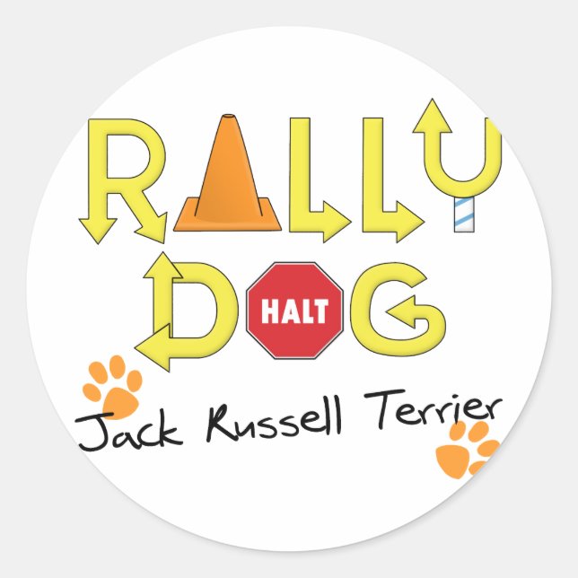 Jack Russell Terrier Rally Dog Classic Round Sticker (Front)