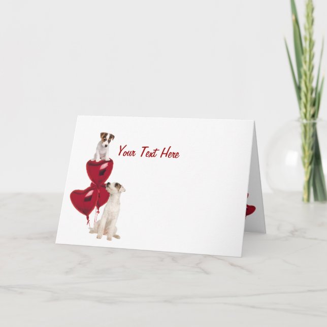 Jack Russell Terrier Really Cute Valentine Design Holiday Card (Front)