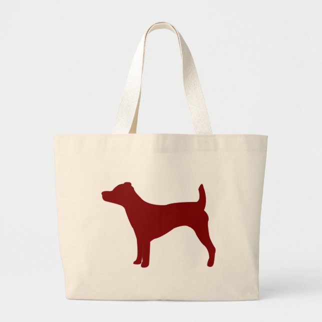 Jack Russell Terrier (Red) Large Tote Bag (Front)