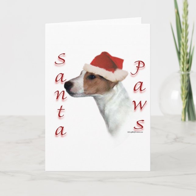 Jack Russell Terrier Santa Paws Holiday Card (Front)