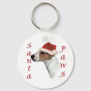 Jack Russell Terrier Santa Paws Key Ring