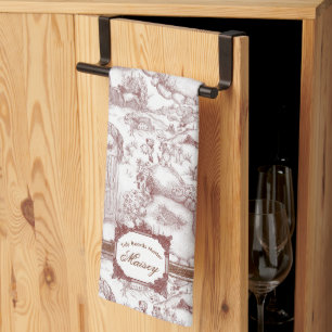 JACK RUSSELL Terrier Sepia Toile Tea Towel
