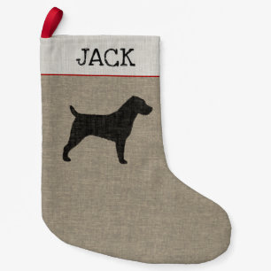 Jack Russell Terrier Silhouette   Dog Lover's Xmas Small Christmas Stocking