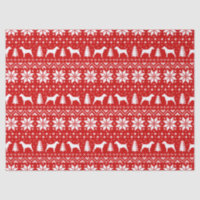 Jack Russell Terrier Silhouettes Christmas Pattern