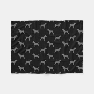 Jack Russell Terrier Silhouettes Pattern Fleece Blanket