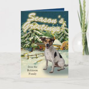 Jack Russell Terrier Snow Cabin Christmas Cards