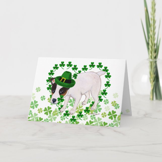 Jack Russell Terrier St. Patrick's Day Card (Front)