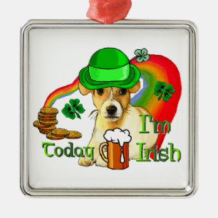 Jack Russell Terrier St Patricks Metal Tree Decoration