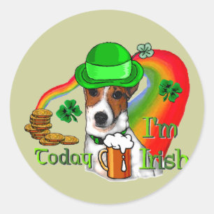 Jack Russell Terrier St Pats Classic Round Sticker